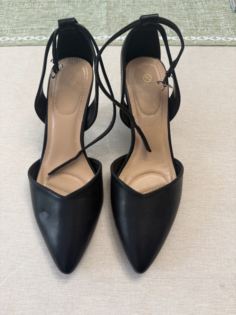 Black Pointed-Toe Ankle Tie Heels - Women's Elegant Evening Pumps